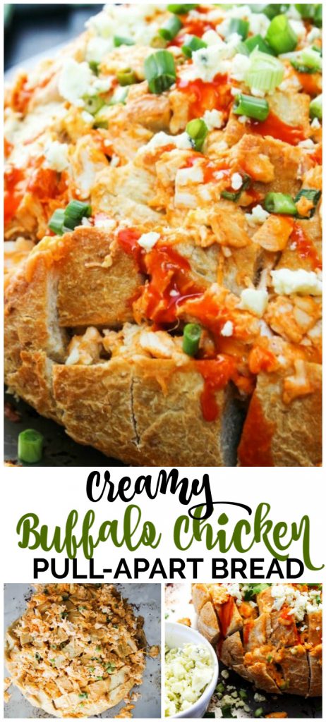 Creamy Buffalo Chicken Pull Apart Bread pinterest image