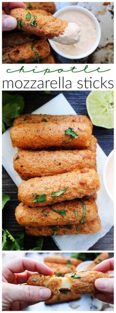 These easy to make Chipotle Mozzarella Sticks prove that big, bold flavors can come in bite-sized packages. They make a tasty, cheesy, and spicy appetizer.