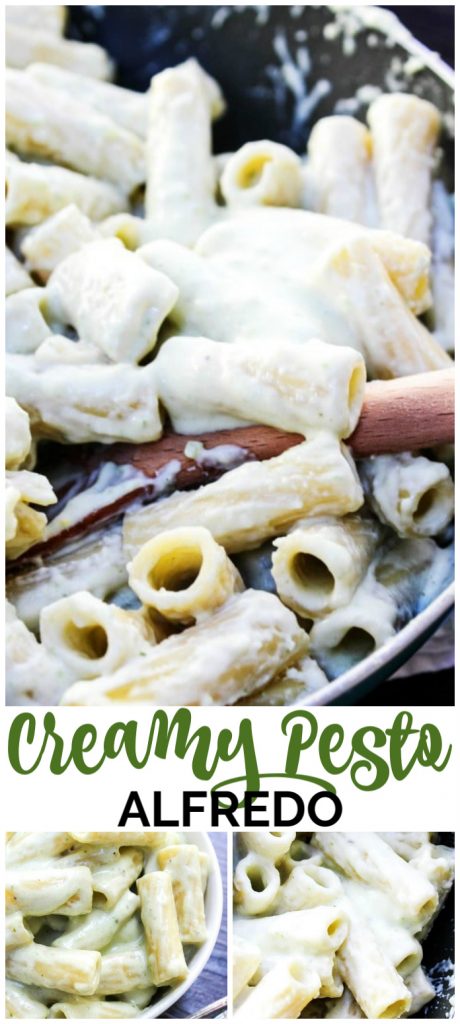 This Creamy Pesto Alfredo is an easy 20-minute meal made with pesto, Parmesan cheese, cream cheese, and heavy cream. You can’t get much cheesier than this. This Creamy Pesto Alfredo is an easy 20-minute meal made with pesto, Parmesan cheese, cream cheese, and heavy cream. You can’t get much cheesier than this.