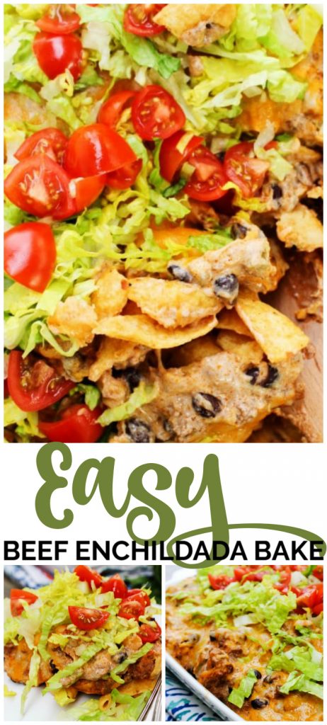 Easy Beef Enchilada Bake pinterest image