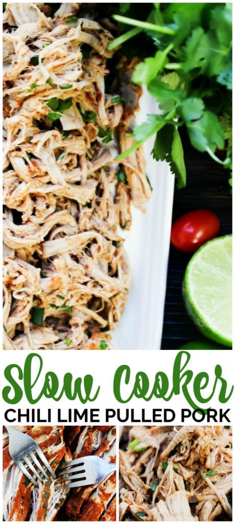 Slow Cooker Chili Lime Pulled Pork pinterest image
