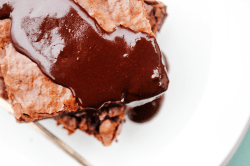 With a few simple ingredients & just 10 minutes, you're ready to make Best Ever Hot Fudge Sauce. Once you make this, you will never buy store bought again. Sauce poured over the top of brownies.