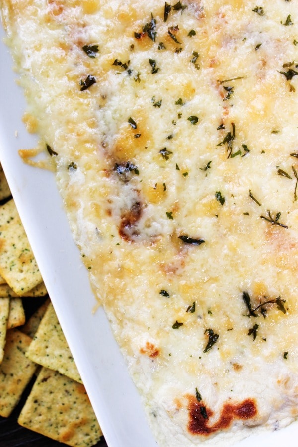 "Skinny" Chicken Alfredo Dip is a light version of my favorite cheesy & chicken dish, converted into a dip. This dip is a soon to be a snack-time favorite. "Skinny" Chicken Alfredo Dip is a light version of my favorite cheesy & chicken dish, converted into a dip. This dip is a soon to be a snack-time favorite.