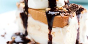 Hot Fudge Caramel Ice Cream Cake