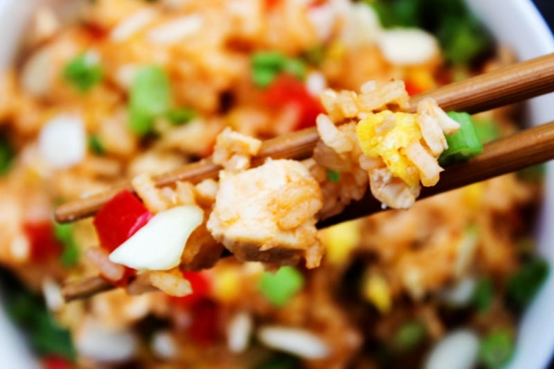 Skip the take-out and make this Sweet & Sour Chicken Fried Rice instead. Two of your favorite take-out dishes made into one easy 30-minute meal. Skip the take-out and make this Sweet & Sour Chicken Fried Rice instead. Two of your favorite take-out dishes made into one easy 30-minute meal.