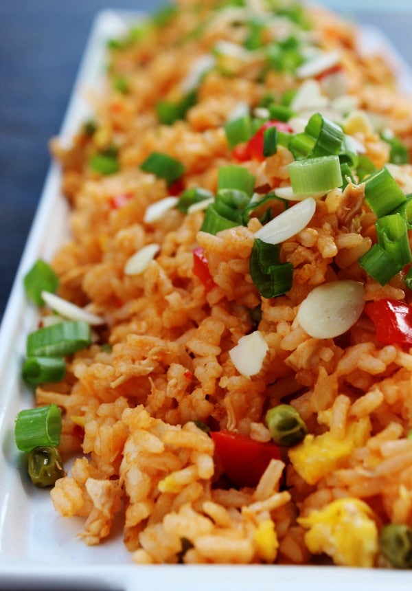 Skip the take-out and make this Sweet & Sour Chicken Fried Rice instead. Two of your favorite take-out dishes made into one easy 30-minute meal. Skip the take-out and make this Sweet & Sour Chicken Fried Rice instead. Two of your favorite take-out dishes made into one easy 30-minute meal.