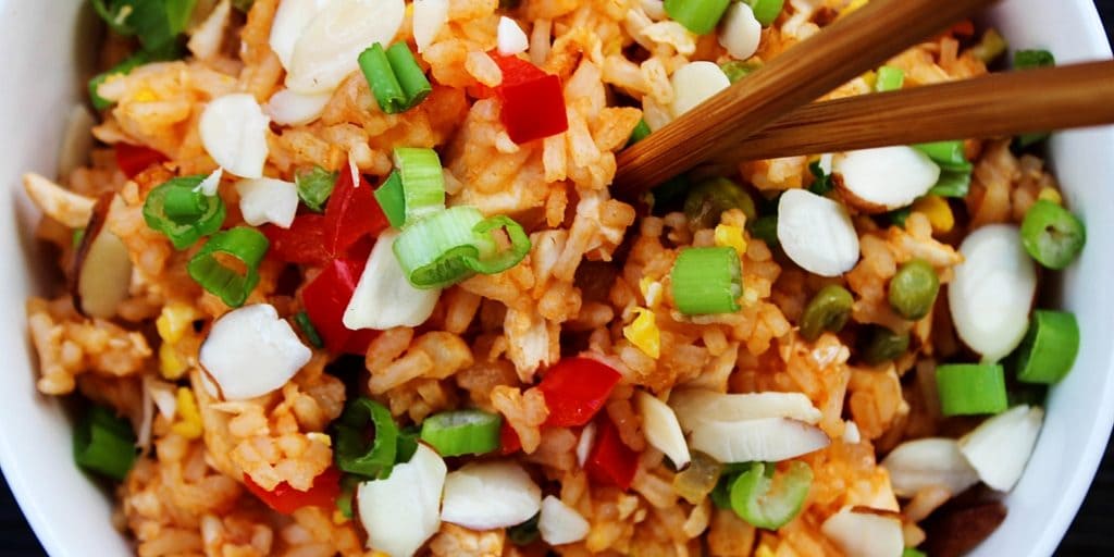 Skip the take-out and make this Sweet & Sour Chicken Fried Rice instead. Two of your favorite take-out dishes made into one easy 30-minute meal. Skip the take-out and make this Sweet & Sour Chicken Fried Rice instead. Two of your favorite take-out dishes made into one easy 30-minute meal.