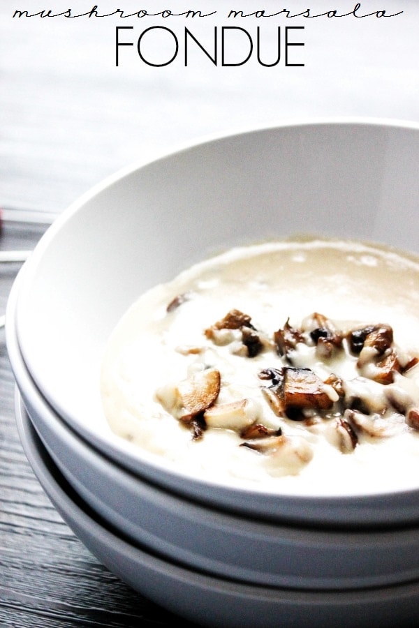 Mushroom Marsala Fondue cheese dip appetizer