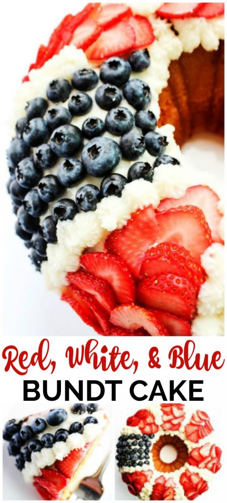 Red, White, & Blue Bundt Cake with Fresh Berries pinterest image