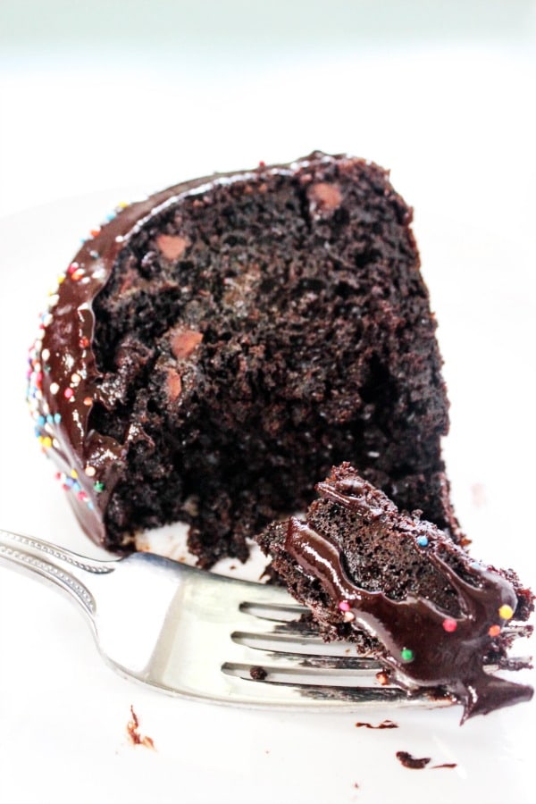 This Triple Chocolate Cake is a rich, fudge-like chocolate cake with chocolate chips and topped with a chocolate frosting. It is a chocolate lovers dream.