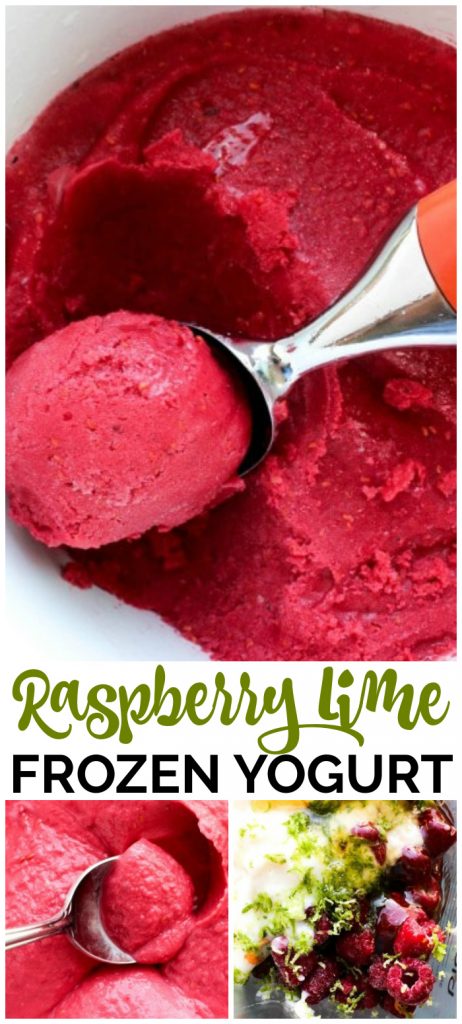 Raspberry Lime Frozen Yogurt pinterest image
