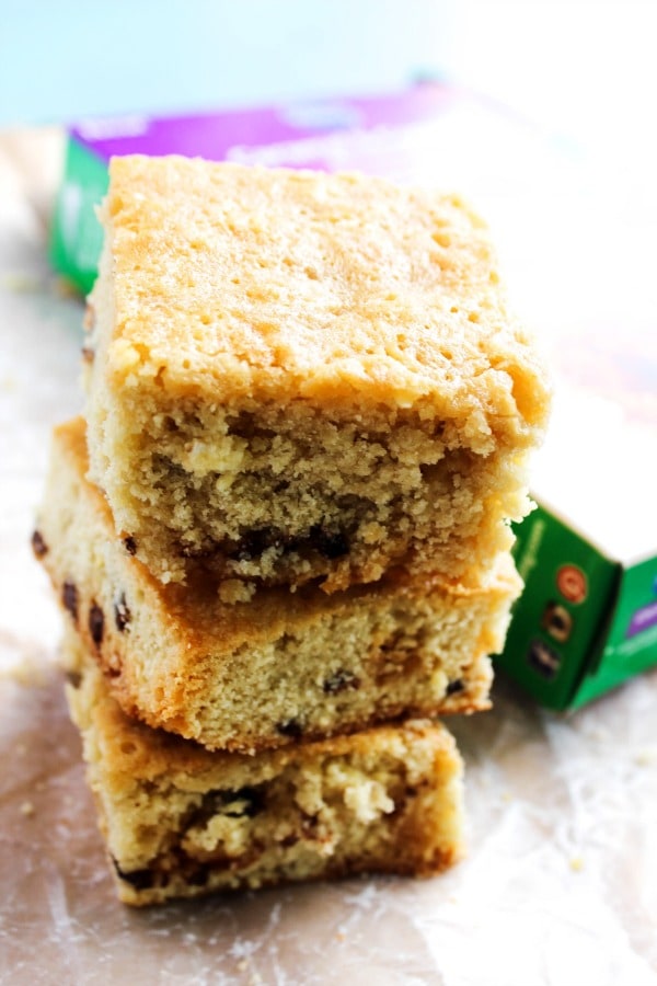 Toasted Coconut Pecan Caramel Sauce & Girl Scouts® Caramel & Coconut Blondies are a drool worthy combination of coconut, caramel, and chocolate.