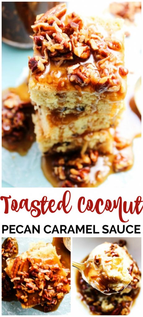 Toasted Coconut Pecan Caramel Sauce pinterest image