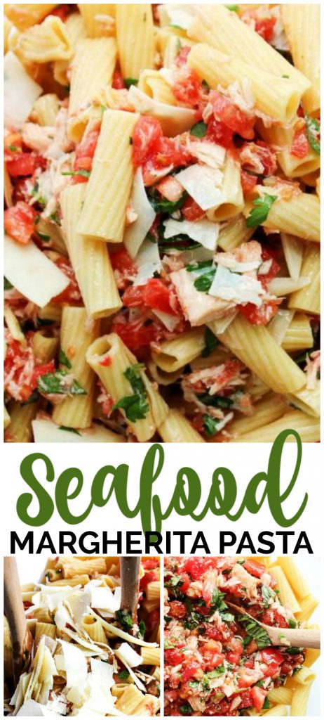 Seafood Margherita Pasta pinterest image