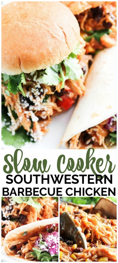 Slow Cooker Southwestern Barbecue Chicken pinterest image