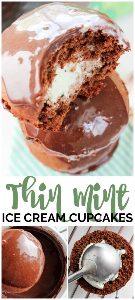 Thin Mint Ice Cream Cupcakes pinterest image