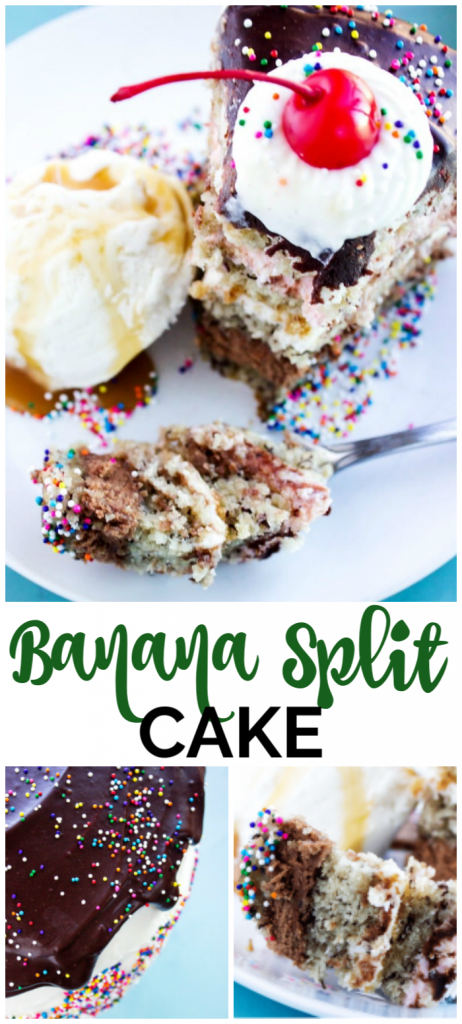 Banana Split Cake pinterest image