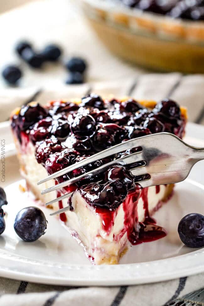 Fresh Blueberry Cheesecake Pie vanilla wafer crust blueberries
