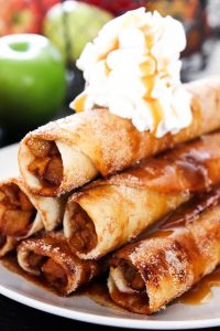 apple pie taquitos on a plate