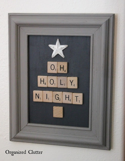 FRAMED SCRABBLE TILE CHRISTMAS TREE