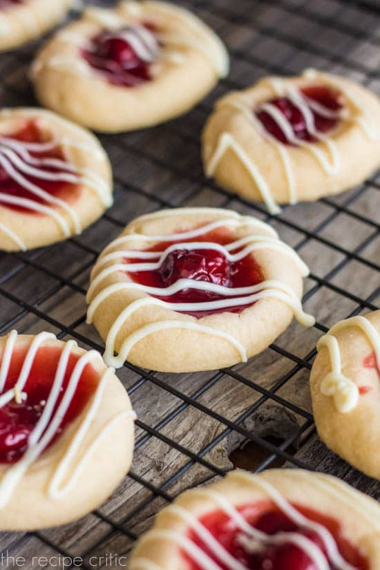 Cherry Pie Cookies - soft cookies with cherry pie filling drizzled with white chocolate