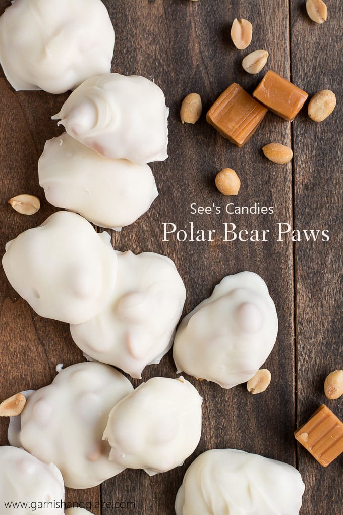 Polar Bear Paws caramel peanuts white chocolate