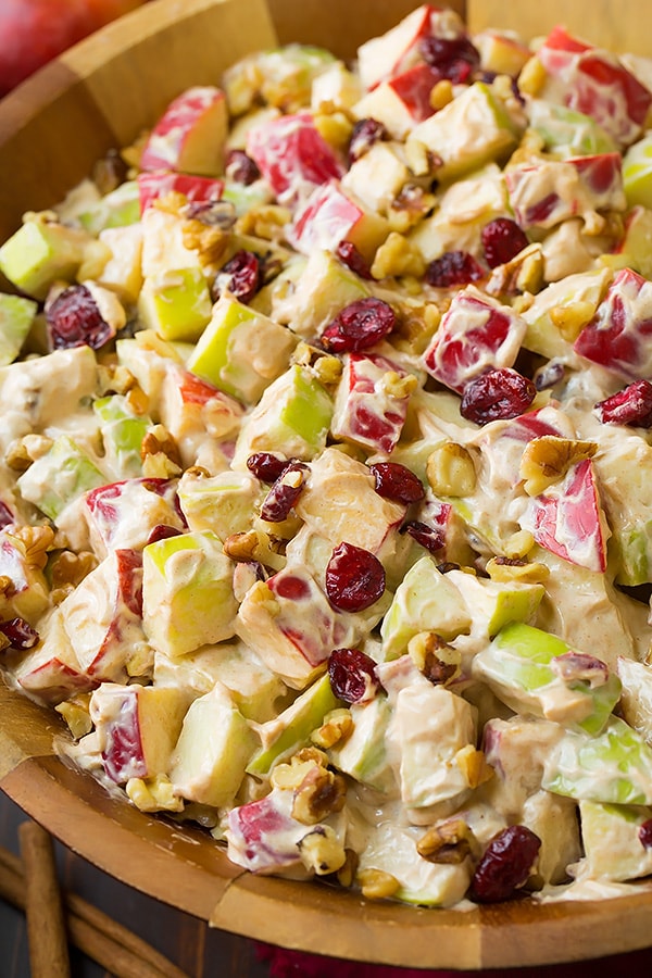 CREAMY CINNAMON APPLE WALNUT FRUIT SALAD