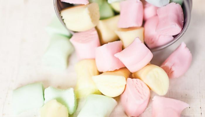 Buttermints small pink yellow and green soft mint candy