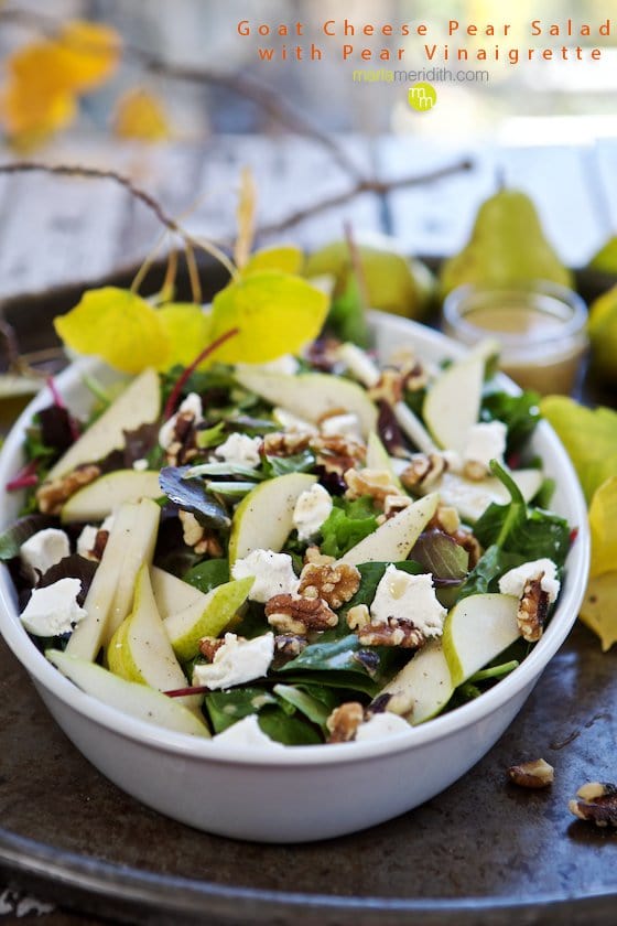 GOAT CHEESE PEAR SALAD WITH PEAR VINAIGRETTE