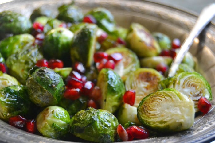 ROASTED BRUSSELS SPROUTS WITH POMEGRANATE