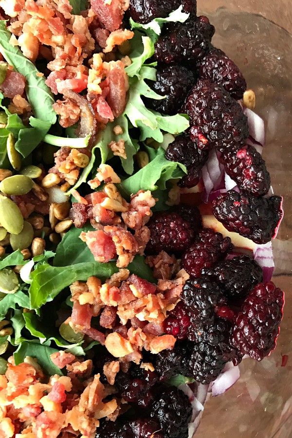 LAYERED HOLIDAY KALE BERRY SALAD