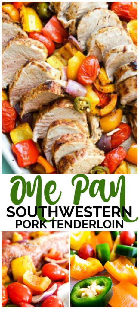 One Pan Southwestern Pork Tenderloin is full of bold flavors. Simple, gorgeous, and delicious, this is the perfect meal to serve this holiday season.