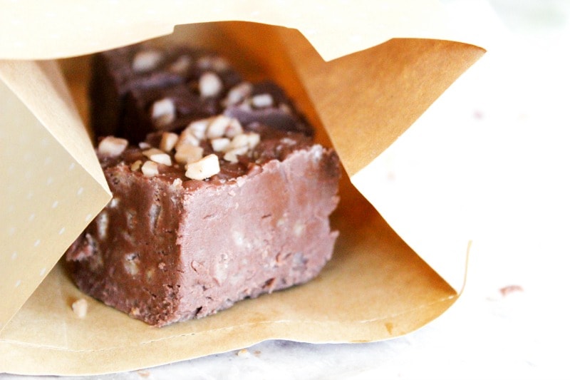 toffee fudge in packaging