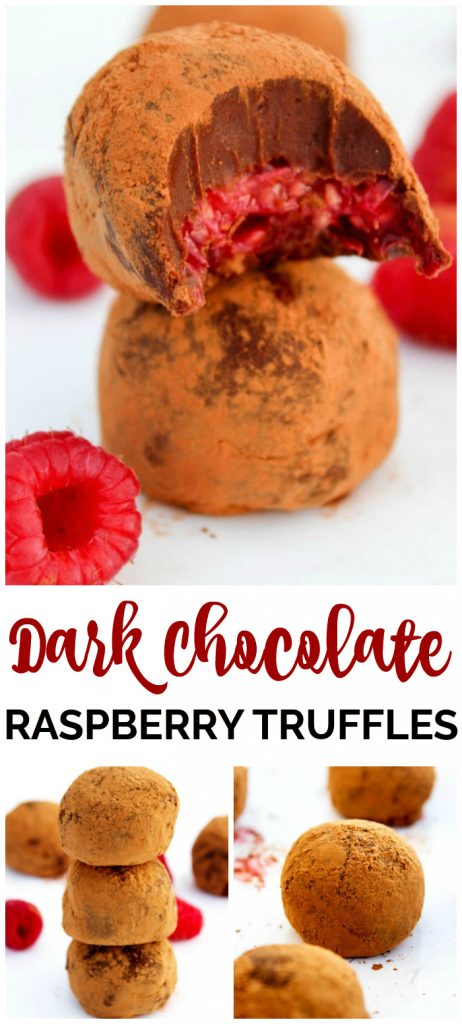 Dark Chocolate Raspberry Truffles pinterest image