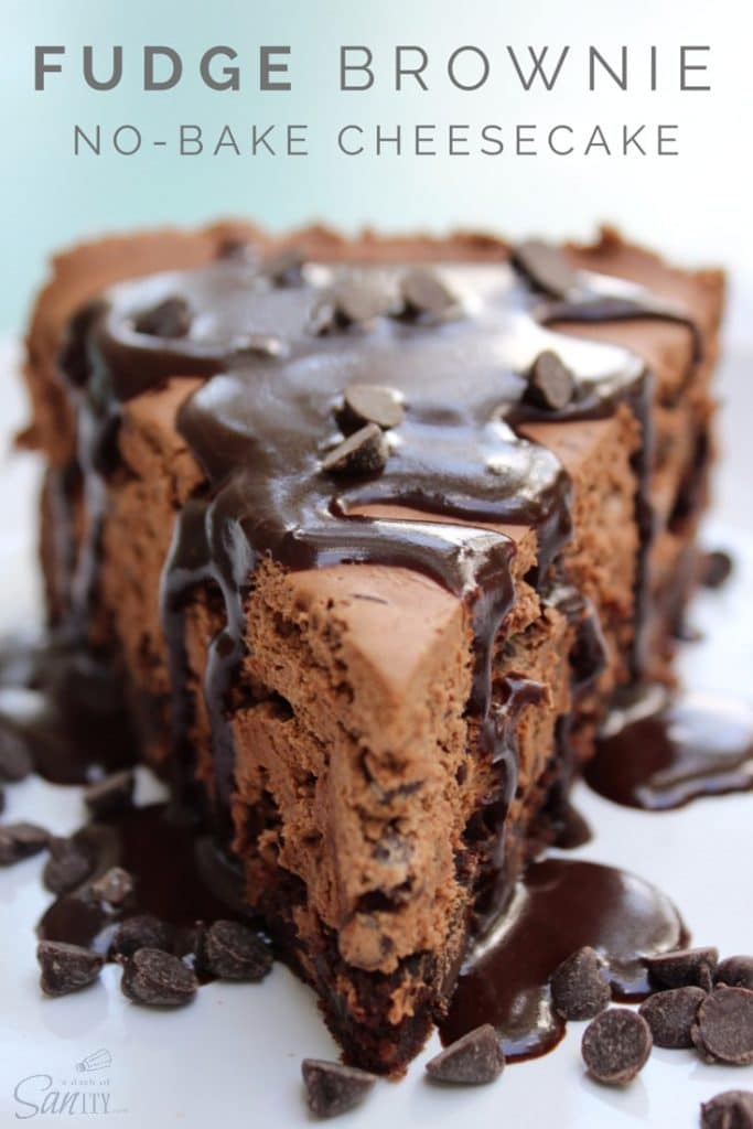 Fudge Brownie No Bake Cheesecake