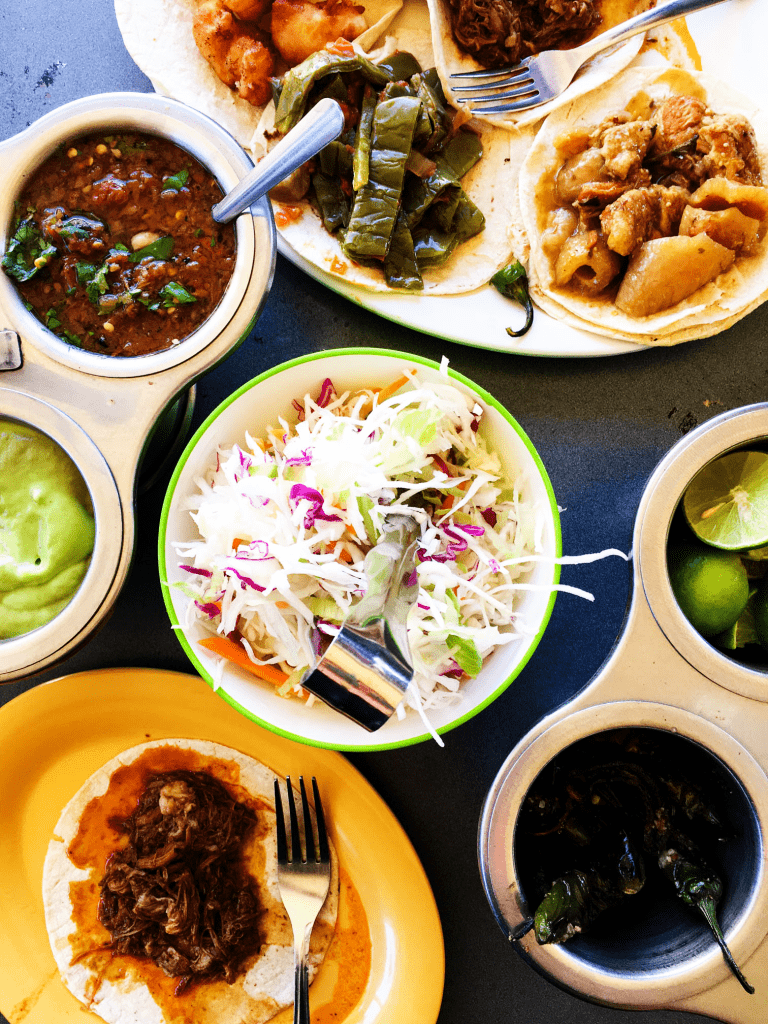 Best Ever Flour Tortillas are so easy & delicious that once you make these you'll never go back to store bought tortillas again. spread of street taco ingredients