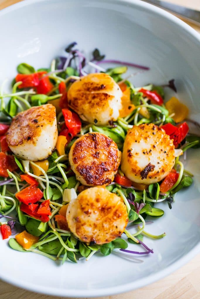 SCALLOP & PEPPER ANTIPASTI SALAD.