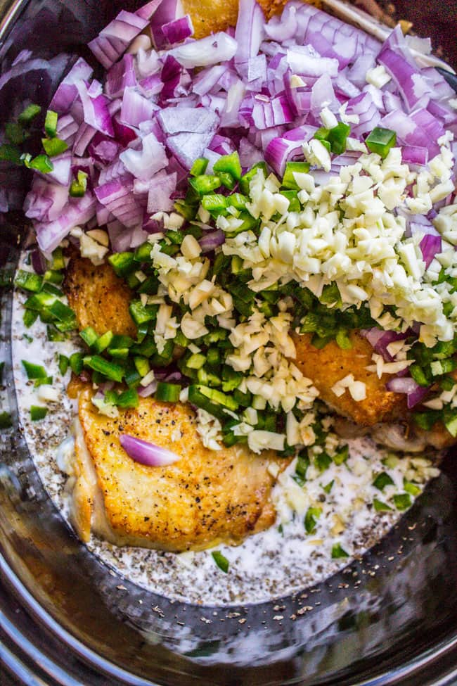 SLOW COOKER BASIL CHICKEN IN COCONUT CURRY SAUCE