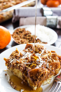 french toast casserole with maple syrup
