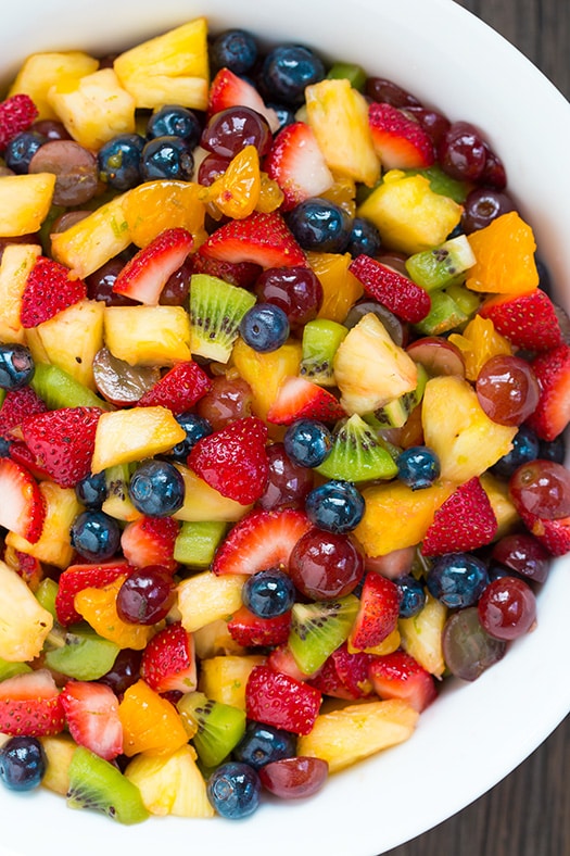 Honey Lime Rainbow fruit salad