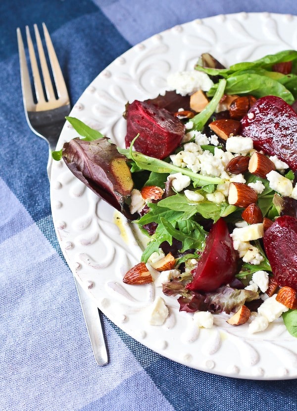 SALAD WITH BEETS AND FETA WITH DIJON VINAIGRETTE