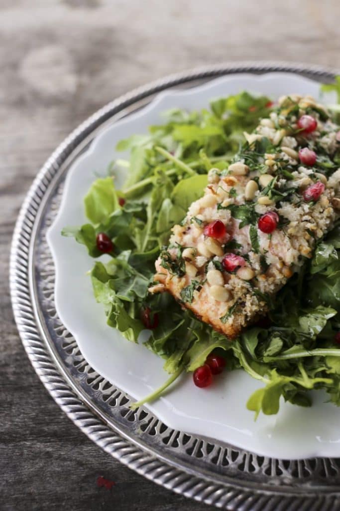 CRISPY SKIN SALMON WITH PINE NUT & PARSLEY CRUST