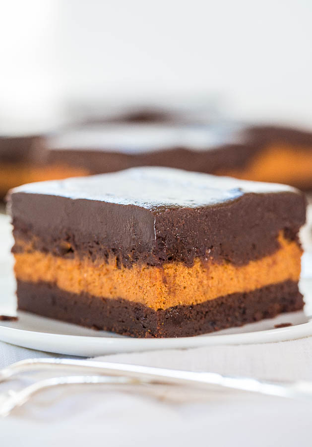 THE BEST PUMPKIN CREAM CHEESE FILLED BROWNIES