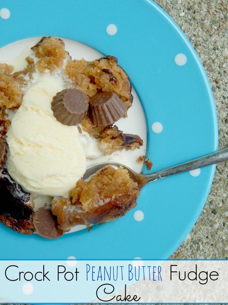 Crock Pot Peanut Butter Fudge Cake