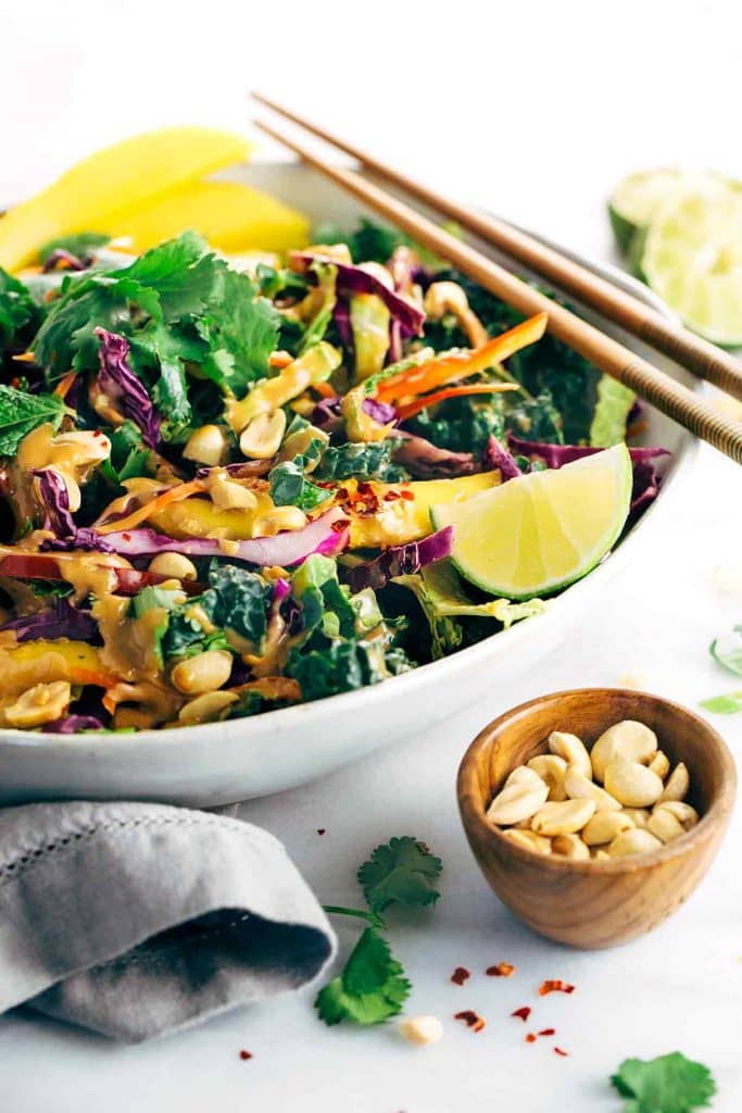 CRUNCHY THAI SALAD WITH CREAMY PEANUT DRESSING