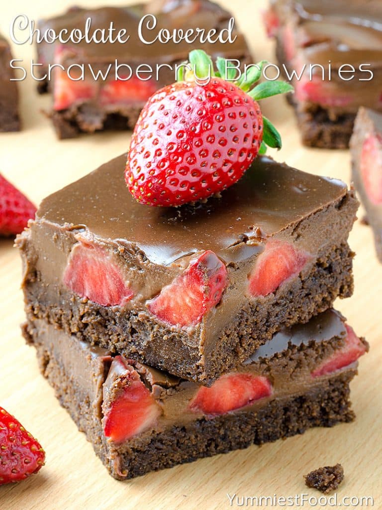 CHOCOLATE COVERED STRAWBERRY BROWNIES