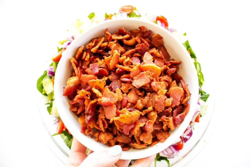 Chopped Wedge Salad is a simple green salad, fully loaded with bacon & blue cheese. Dress it up or down, either way the entire family will love this salad. Chopped Wedge Salad is a simple green salad, fully loaded with bacon & blue cheese. Dress it up or down, either way the entire family will love this salad.