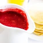 jar of raspberry peach sauce