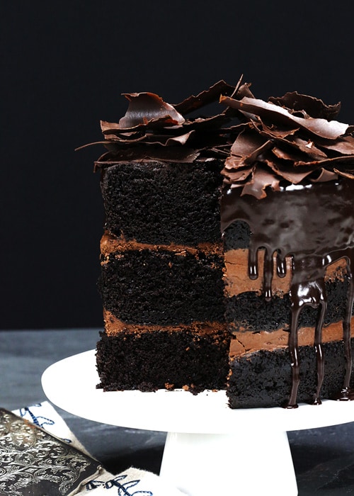 RUSTIC CHOCOLATE CAKE WITH CHOCOLATE GANACHE