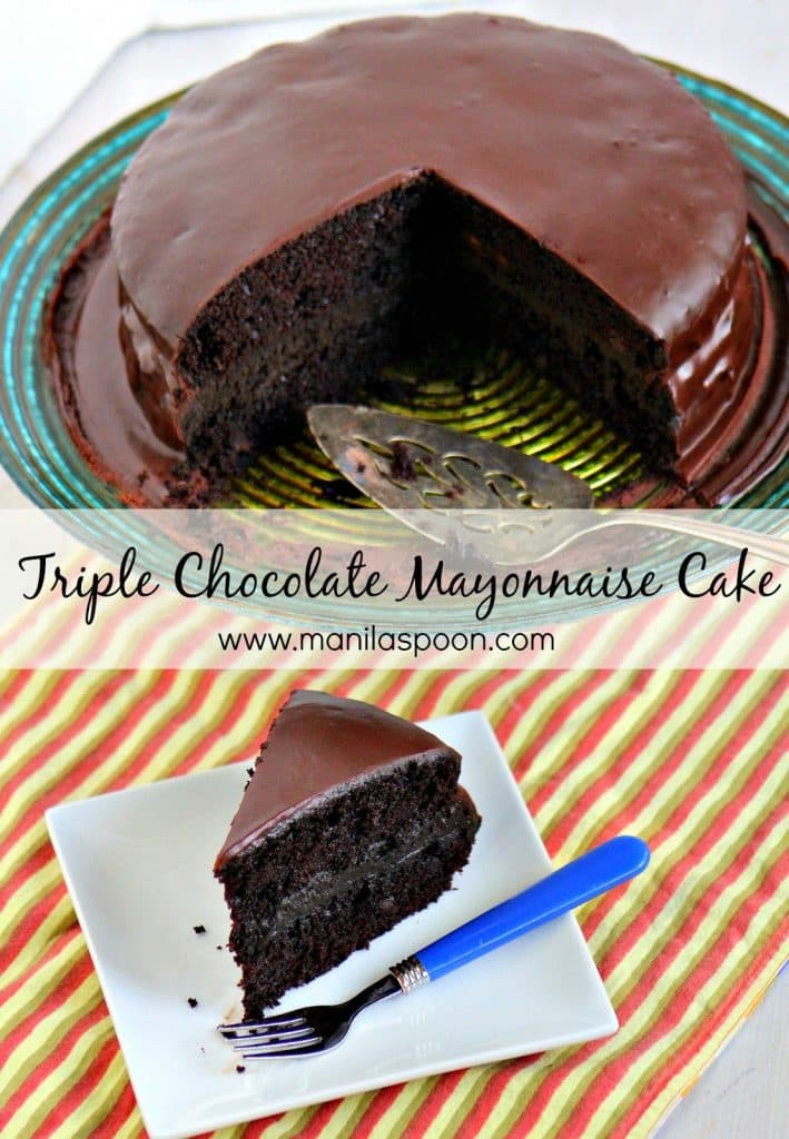TRIPLE CHOCOLATE MAYONNAISE CAKE